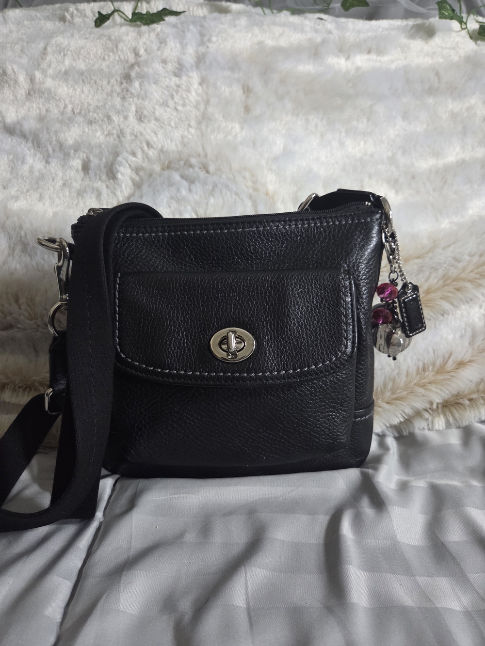 Coach Park Swingpack Black Leather Crossbody Bag